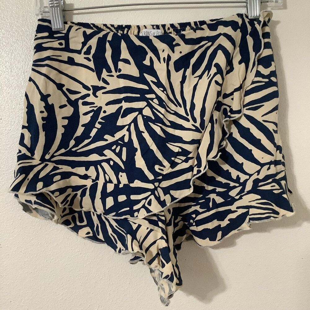 Patrons of Peace Tropical Lightweight‎ Ruffle Summer Vacation Cruise Shorts S